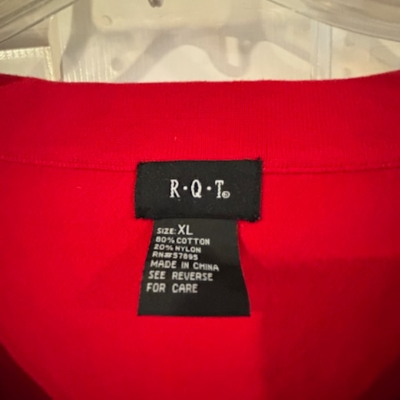 R*Q*T red studded top- XL- metal embellished- CUTE! - Picture 3 of 3